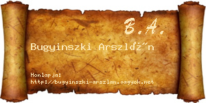 Bugyinszki Arszlán névjegykártya